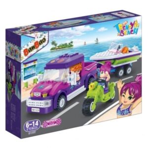BanBao 6127 Trendy Beach – Auto con Rimorchio e Barca: Set Costruzioni 205 Pezzi