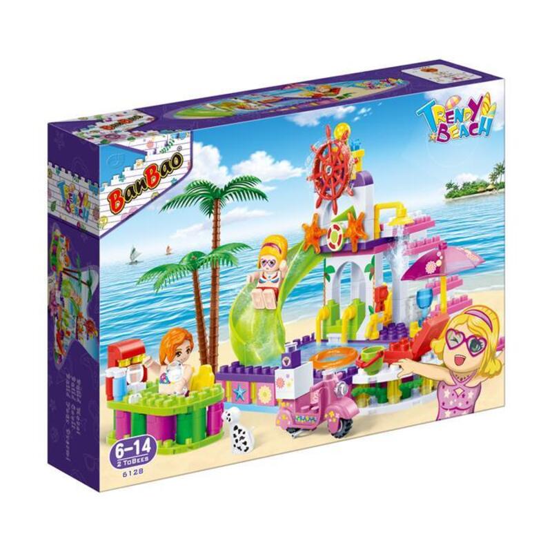 BanBao 6128 Trendy Beach – Piscina sulla Spiaggia con Chiosco Bar: Set Costruzioni 205 Pezzi