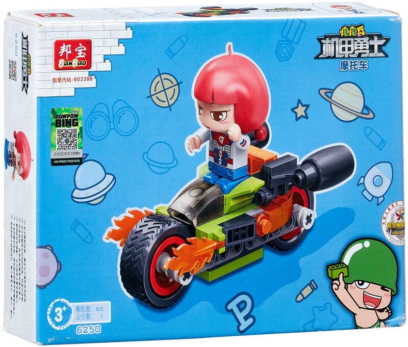 BanBao 6250 Cute Military – Moto Tattica con Minifigura: Set Costruzioni 38 Pezzi