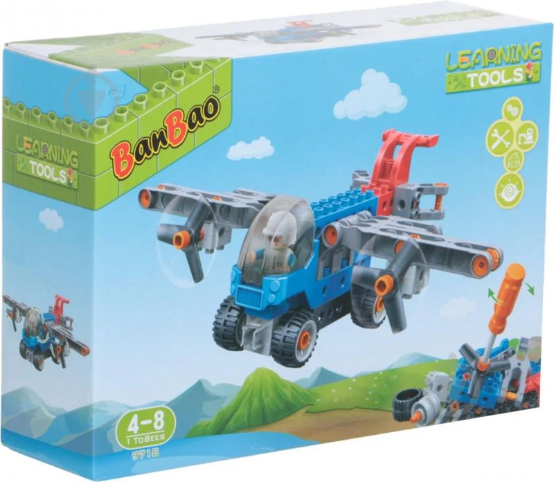 BanBao Learning Tools - Aereo da Costruzione a Mattoncini (Set 9718)