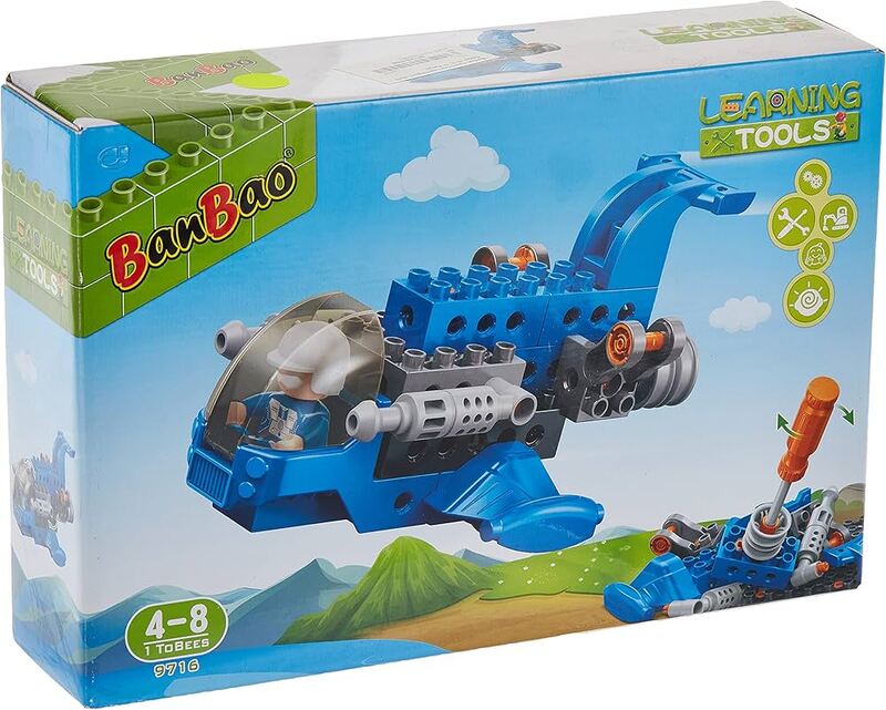 BanBao Learning Tools - Elicottero da Costruzione a Mattoncini (Set 9716)